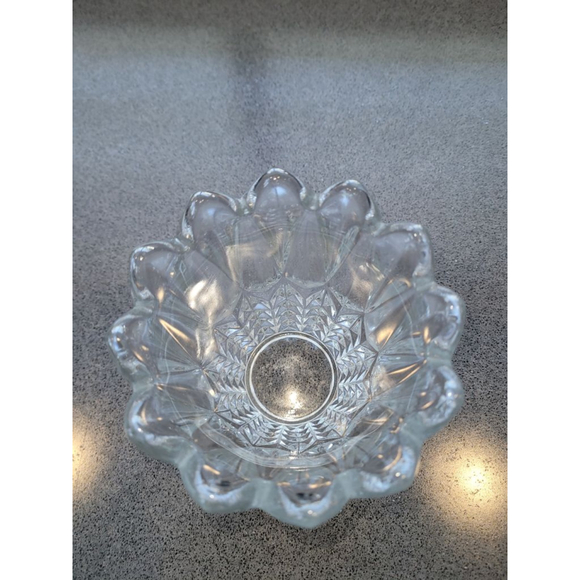 Signed Lead Crystal Vase 8 Inch Scalloped Rim Cut Glass